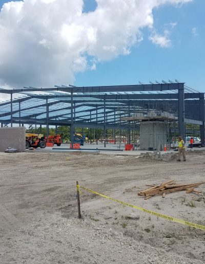 Red Iron Steel Building in Progress Florida