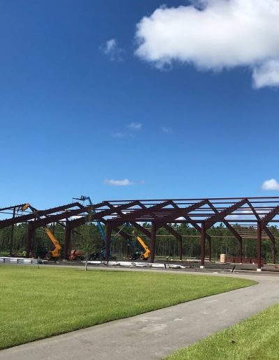 Red Iron Steel Frame Building Construction Florida