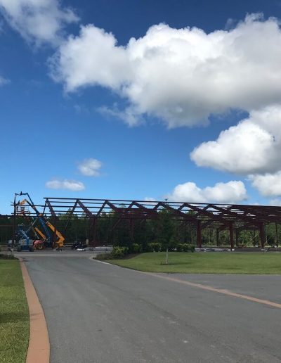 Red iron Steel Building Construction Florida